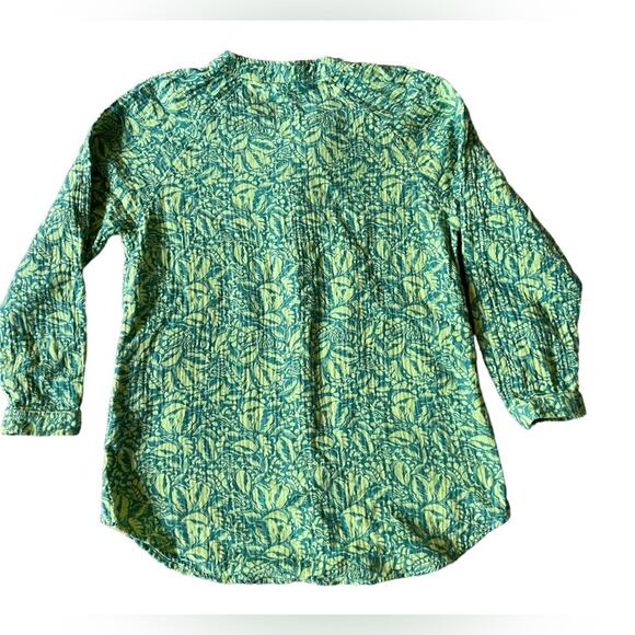 Soft Surroundings Womens/Teen Jodi Gauze Floral Shirt Jacket Small Green Shaket - Picture 2 of 9